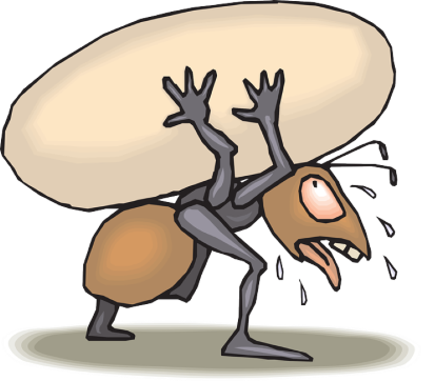 Maur som jobber hardt